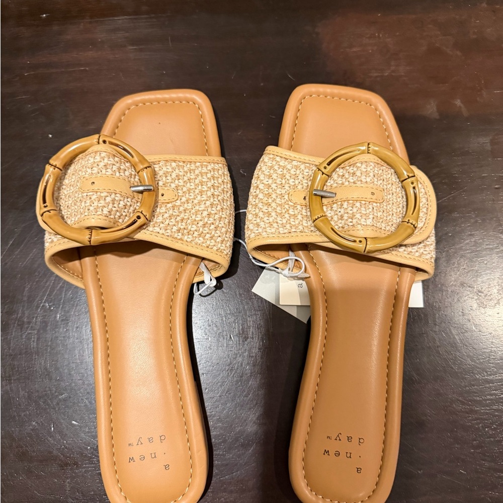 Target Tan Woven Buckle Sandals